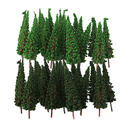 Mini arbre vert mise en page 100pcs Modèle Arbre Pagodes Herbe en Plastique Miniature Paysage Décoration Bureau Maison Echelle 1/100