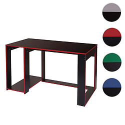 Mendler Bureau HWC-J26, bureau informatique table de bureau, 120x60x76cm ~ noir-rouge