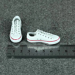 1/6 Chaussures En Toile à Lacets Baskets à Talons Plats Pour Figurine 12 `` Blanc pas cher