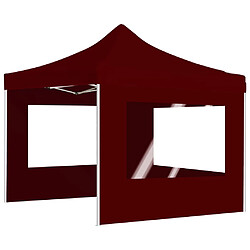 Avis vidaXL Tente de réception pliable avec parois Aluminium 2x2 m Bordeaux