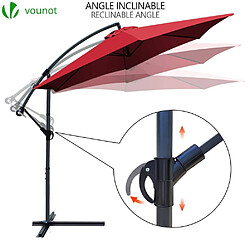 Vounot Parasol deporte 3M Rouge fonce avec housse de protection