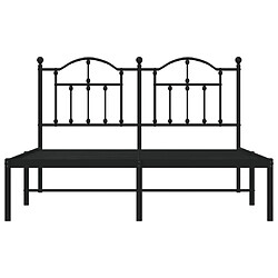 Maison Chic Lit adulte - Cadre de lit métal avec tête de lit,Structure du lit Contemporain pour chambre noir 135x190 cm -MN23107 pas cher