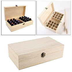 25 Slots Huile Essentielle Boîte de Rangement En Bois Aromathérapie Affichage Carry Case Organisateur avec Compartiments et Petit Coffre-Fort pour le