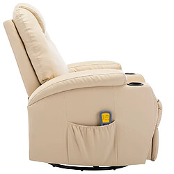 Avis Maison Chic Fauteuil Relax pour salon | Fauteuil à bascule de massage Crème Similicuir -GKD37534