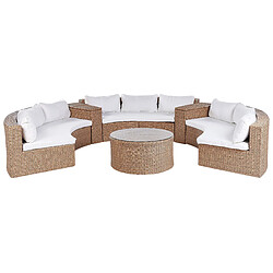 Beliani Set de salon SEVERO Polyrotin Beige sable