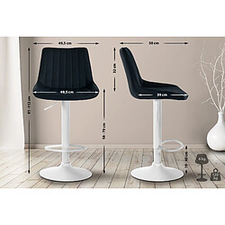 Non Lot de 2 tabourets de bar Toni simili cuir blanc