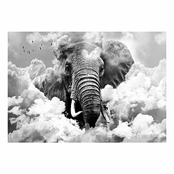 Paris Prix Papier Peint Elephant in the Clouds Black & White 105 x 150 cm