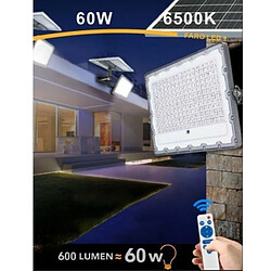 Tradex LED SOLAIRE 60W TWILIGHT PANNEAU D'ÉNERGIE SOLAIRE TÉLÉCOMMANDE IP65 SL-60W