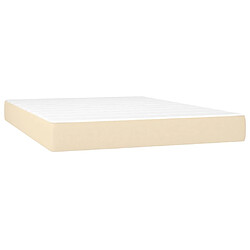 Acheter vidaXL Sommier à lattes de lit avec matelas Crème 140x190 cm Tissu