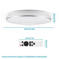 Acheter Universal Plafonnier Bluetooth 36W avec haut-parleur, lumière réglable pour salon, chambre, cuisine, salle à manger