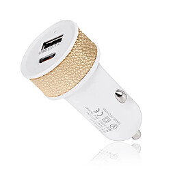 Chargeur Voiture Rapide double ports Type-C 25W/USB2 15W,Prise Allume-cigare Quick Charge pour Samsung Galaxy Tab S7 Plus 5G 12.4" - Visiodirect
