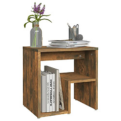 Acheter Maison Chic Table de chevet | Table de nuit Chêne fumé 40x30x40 cm Bois d'ingénierie -GKD95712