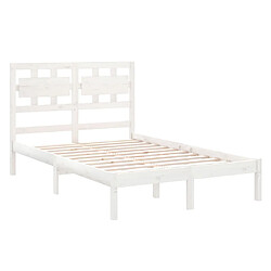 Avis vidaXL Cadre de lit Blanc Bois massif 120x200 cm