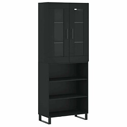 Maison Chic Buffet,Meuble de Rangement,commode pour salon,Cuisine Noir 69,5x34x180 cm Bois d'ingénierie -MN65122