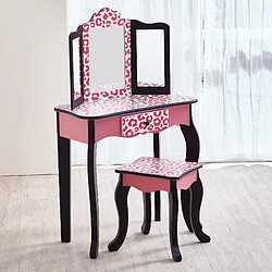 Teamson Kids Coiffeuse enfant Teamson bois table maquillage miroir tabouret fille TD-11670A