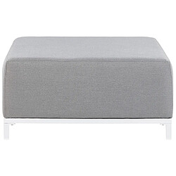 Acheter Beliani Pouf ottoman de jardin gris clair et blanc ROVIGO