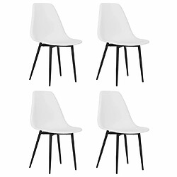 Maison Chic Lot de 4 Chaises à manger,Chaise pour cuisine blanc PP -MN33472