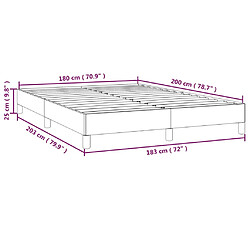 vidaXL Cadre de lit sans matelas gris 180x200 cm similicuir pas cher