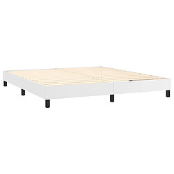 Avis vidaXL Sommier à lattes de lit avec matelas Blanc 180x200cm Similicuir