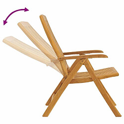 Acheter Maison Chic Lot de 4 Chaises de jardin inclinables,Fauteuil d'extérieur bois massif de teck -MN31000