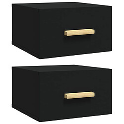 vidaXL Tables de chevet murales 2 pcs noir 35x35x20 cm