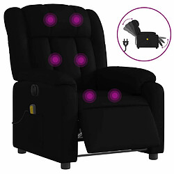 Maison Chic Fauteuil Relax pour salon, Fauteuil de massage inclinable électrique noir similicuir -GKD93218