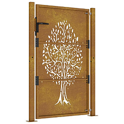 Acheter vidaXL Portail de jardin 105x155 cm acier corten conception de l'arbre