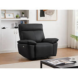 Vente-Unique Fauteuil relax électrique en cuir de vachette noir NOVENA 