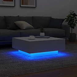 Avis vidaXL Table basse avec lumières LED blanc 80x80x31 cm