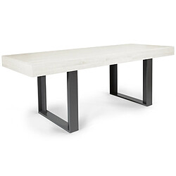 Idmarket Table à manger extensible rectangle PHOENIX 6-10 personnes bois gris 160-200