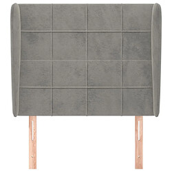 Avis Maison Chic Tête de lit scandinave avec oreilles,meuble de chambre Gris clair 83x23x118/128 cm Velours -MN61927