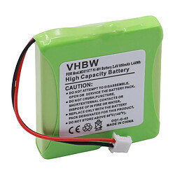 vhbw NiMH Batterie 600mAh (2.4V) combiné téléphonique, téléphone fixe vtech VT1100, VT2020. Remplace: 5M702BMX, GP0827. 