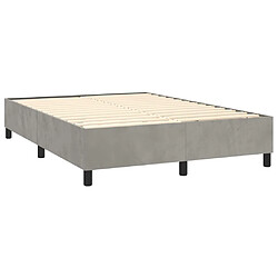 Acheter Maison Chic Lit Adulte - Lit simple Lit à sommier tapissier et matelas moelleux - Meuble de Chambre - Gris clair 140x190cm Velours -MN84519