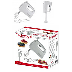 Techwood Mixeur Batteur Fouet électrique 300 W 5 Réglages de Vitesse Fonction Turbo 2 batteurs 2 crochets pétrisseurs + Pied Mixeur 