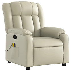 Avis Maison Chic Fauteuil Relax pour salon, Fauteuil inclinable de massage Crème Similicuir -GKD52860