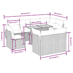 Avis vidaXL Salon de jardin avec coussins 9 pcs beige résine tressée