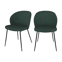 Rendez Vous Deco Chaise Groom verte en tissu bouclette (lot de 2)