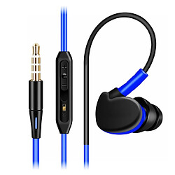 Shot Ecouteurs Sport pour SAMSUNG Galaxy S10e Smartphone avec Micro et Bouton Reglage Son Kit Main Libre INTRA-AURICULAIRE Jack Uni (BLEU)