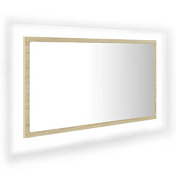 Maison Chic Miroir LED moderne de salle de bain,Décoration Miroir mural Bain Chêne sonoma 80x8,5x37 cm Acrylique -MN54481