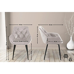 Non Lot de 2 chaises Tanna velours