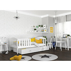 Kids Literie Lit Enfant Cleo 90x190 ( Sans Matelas ) Blanc - blanc Livré avec le sommiers et tiroir.