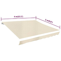 vidaXL Toit d'auvent Toile Crème 4x3 m (Cadre non inclus) pas cher