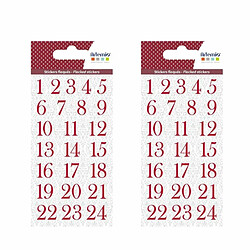 Artemio Autocollants chiffres floqués rouges pour Calendrier de l'Avent