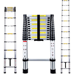 Échelle Télescopique 3.2M en Aluminium Échelle Pliable Multifonctionnelle Échelle Télescopique 3,2M en Aluminium Pliable Télescopique Multi-Fonction Echelle Pliable Extensible avec 10 Echelons