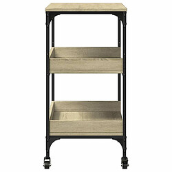 Maison Chic Desserte de cuisine | Chariot de cuisine | Meuble de rangement roulant chêne sonoma 60x41x80,5 cm bois d'ingénierie -GKD88903 pas cher