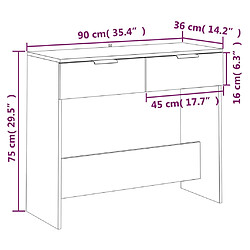 vidaXL Table console Gris béton 90x36x75 cm Bois d'ingénierie pas cher