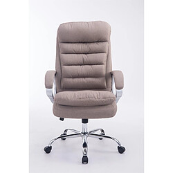 Decoshop26 Fauteuil de bureau ergonomique et confortable jusqu'à 235 kg en tissu taupe et métal chromé 10_0002405