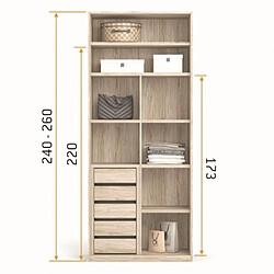 Inside 75 Option 12 pour intérieur d'armoire 96,2 cm hauteur 240 cm