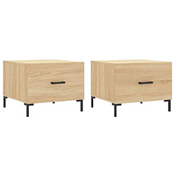 vidaXL Tables basses 2 pcs chêne sonoma 50x50x40 cm bois d'ingénierie