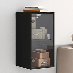 vidaXL Armoire murale avec portes en verre noir 35x37x68,5 cm